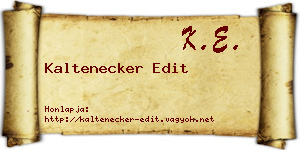 Kaltenecker Edit névjegykártya